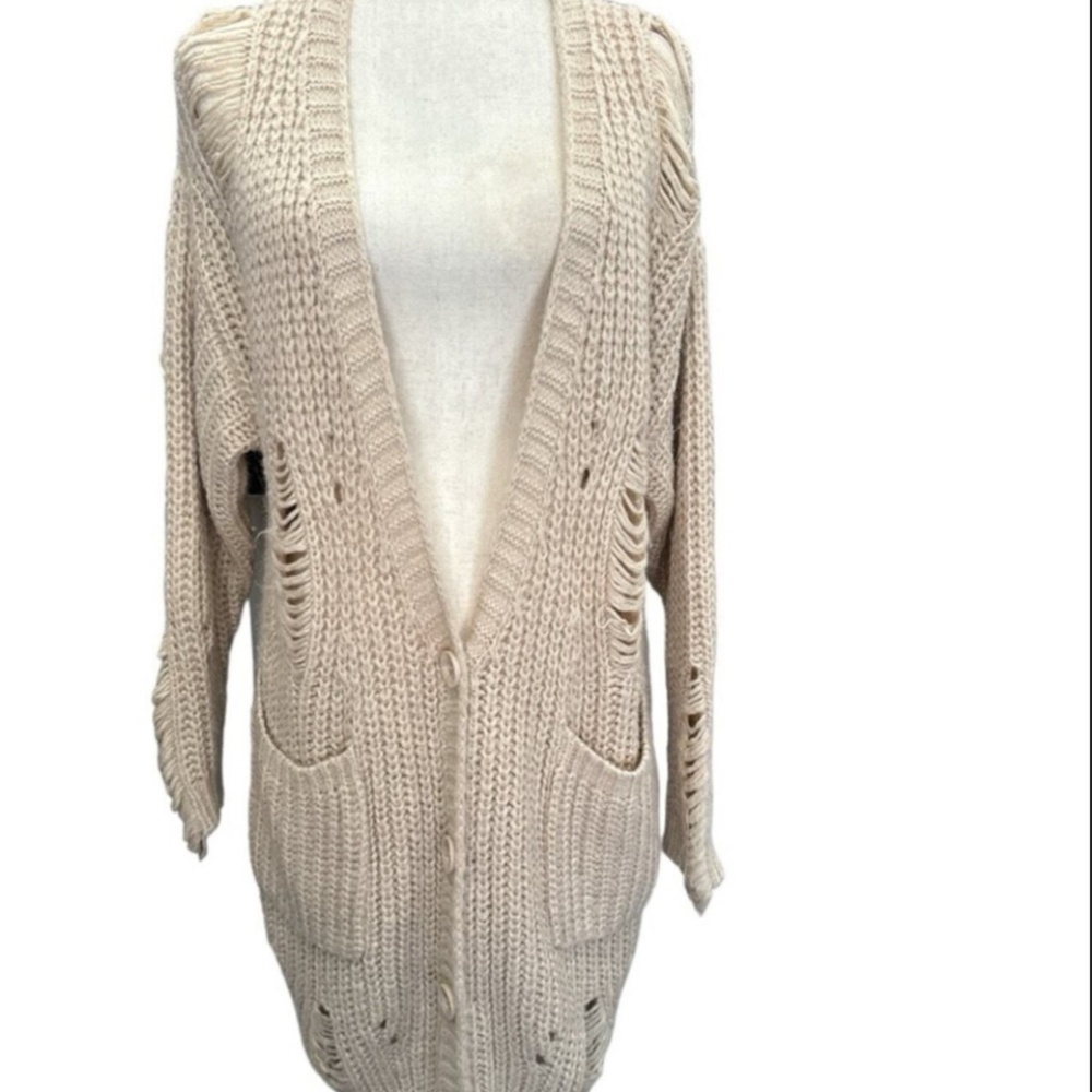 POL Distressed Knit Cardigan - Picture 3 of 4